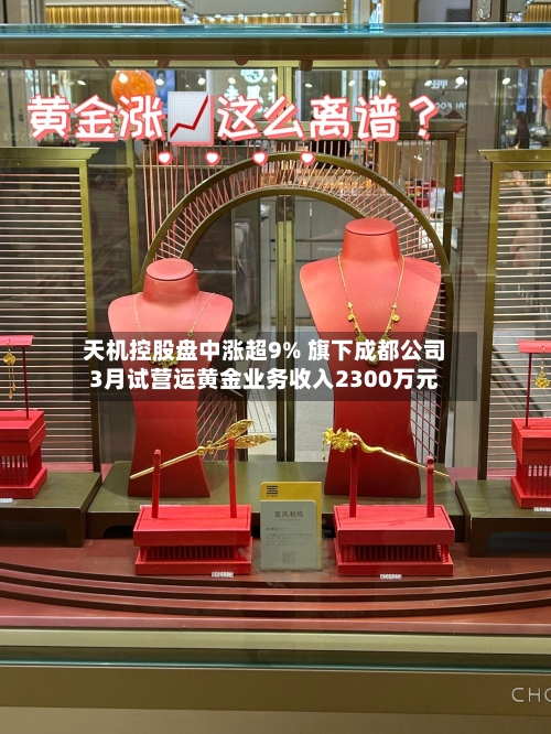 天机控股盘中涨超9% 旗下成都公司3月试营运黄金业务收入2300万元-第2张图片